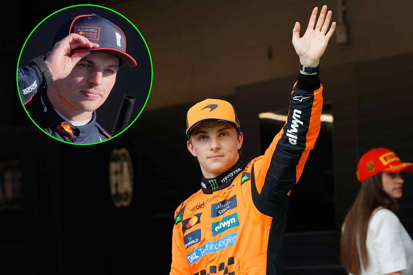 Verstappen se quita el sombrero -la gorra- ante Piastr en Montmeló