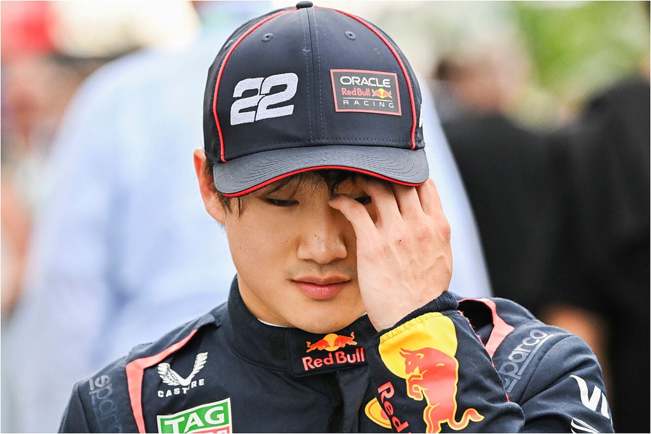 Tsunida se toca la cara durante el Gran Premio de Canadá.